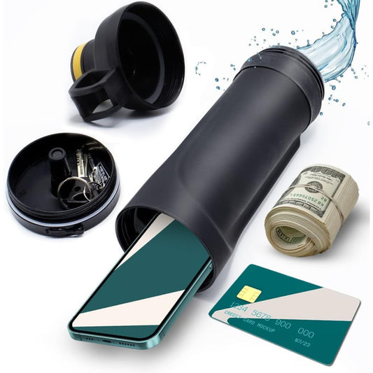 Hidden Compartment Water Bottle For Beach, Pool, Cruise. Hide your valuables, wallet, keys, and even phones
