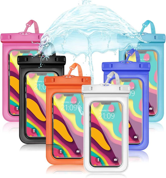6 Pack Waterproof Phone Pouch for Beach, Pool, Ocean Protection